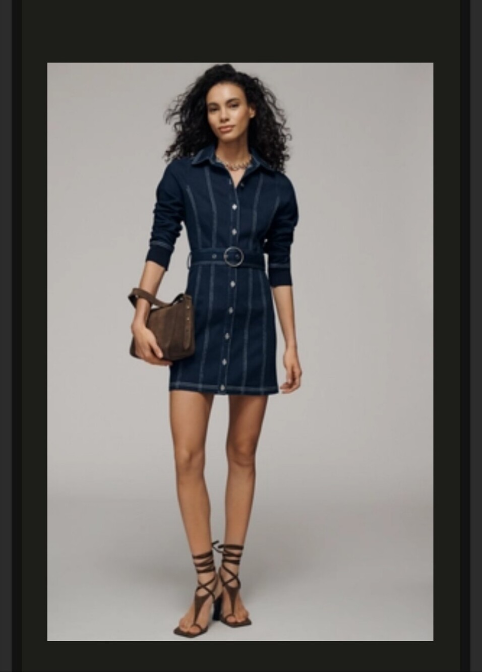 Pilcro Denim Shirt Dress with Belt